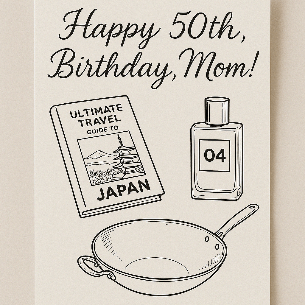 生日卡礼物插画